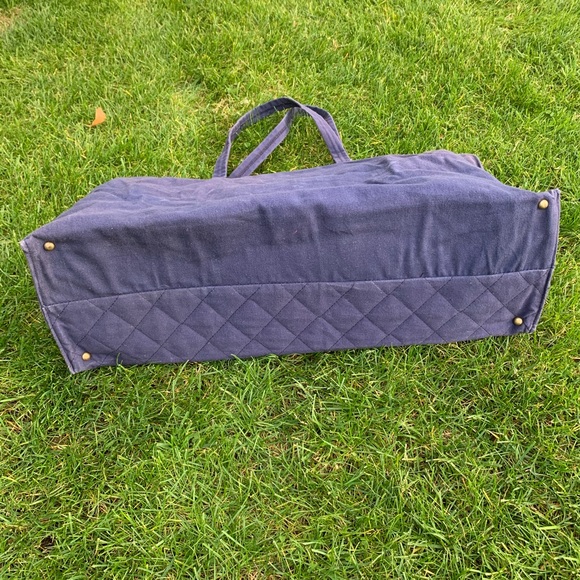 GIVENCHY Blue Quilted Duffle Tote Bag EUC vintage - Picture 5 of 10